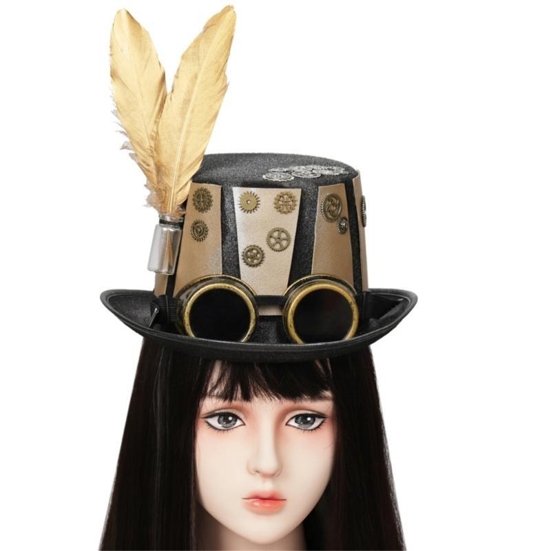 Men'S Victorian Accessories - 652F Victorian Steampunk Top Hat in