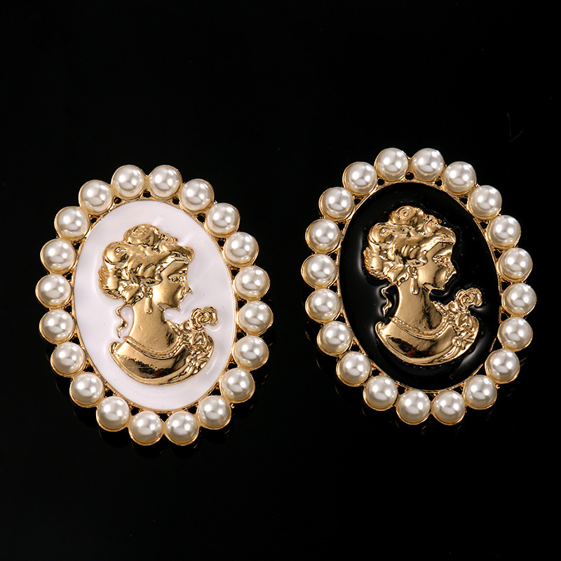 Men'S Victorian Accessories - Victorian Style Pearls Cameo Brooch Pins