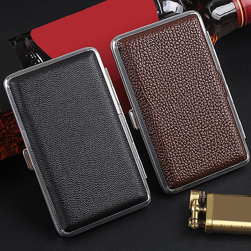 Men Accessories Gadgets - PU Leather Cigarettes Box Compact Smokers