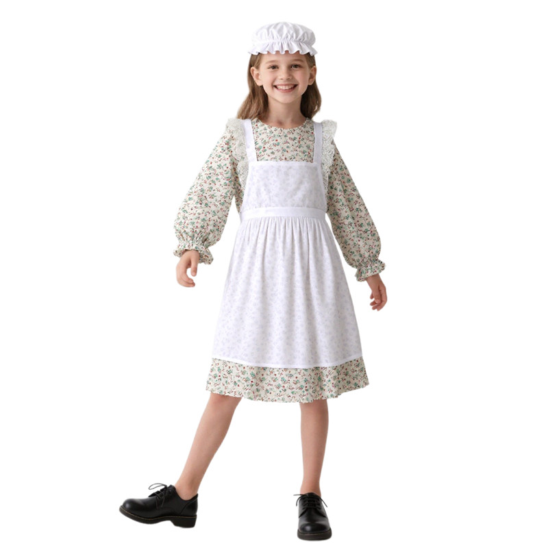 Men'S Victorian Accessories - Girls' Victorian-Style Mexican Floral Print Dress