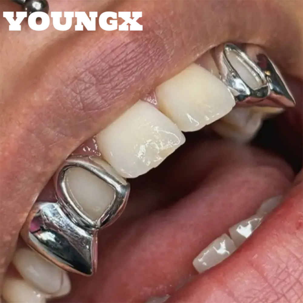 Men'S Vampire Accessories - YOUNGX Hip Hop Double Hollow Glossy