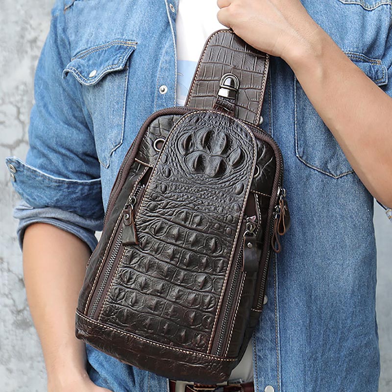 Men Accessories Pack - Luufan Genuine Leather Mens Chest Pack