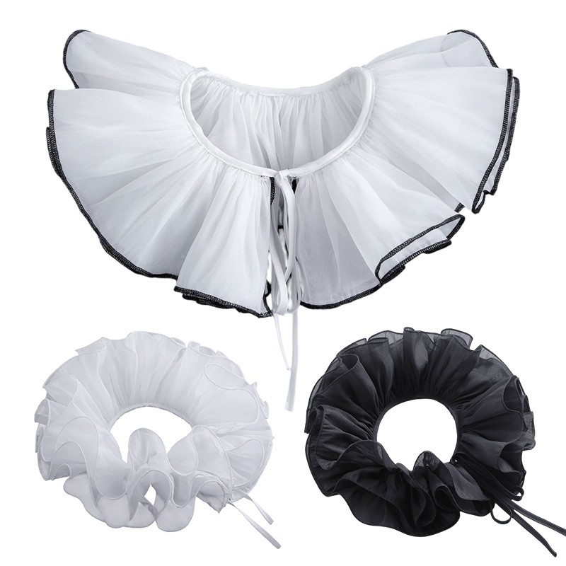 Men'S Victorian Accessories - Victorian Neckwear Elegant Mesh Ruffle Layer