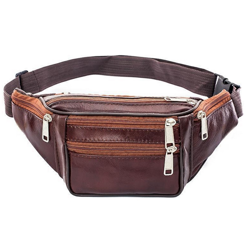 Men Accessories Pack - Leather Men Waist Chest Bag Thin