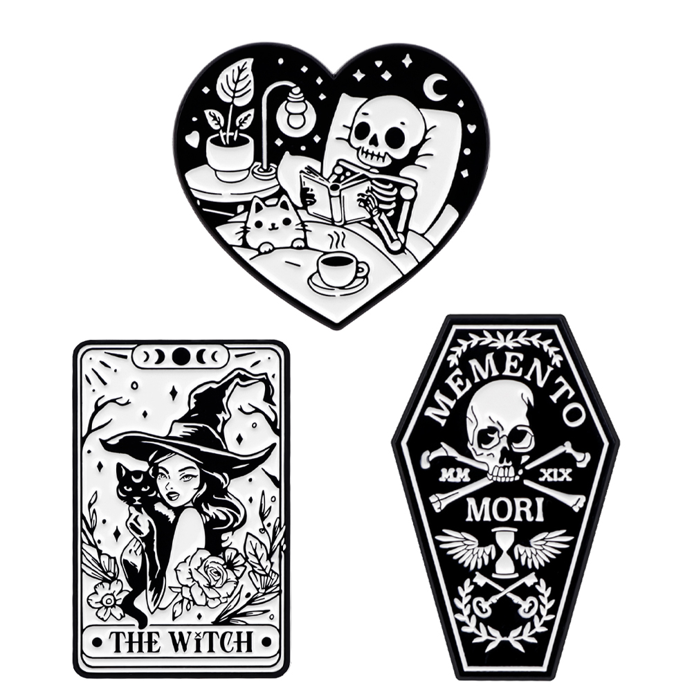 Skeleton Enamel Pins Witch Bro - Men Accessories For Birthday Gift recension och pris