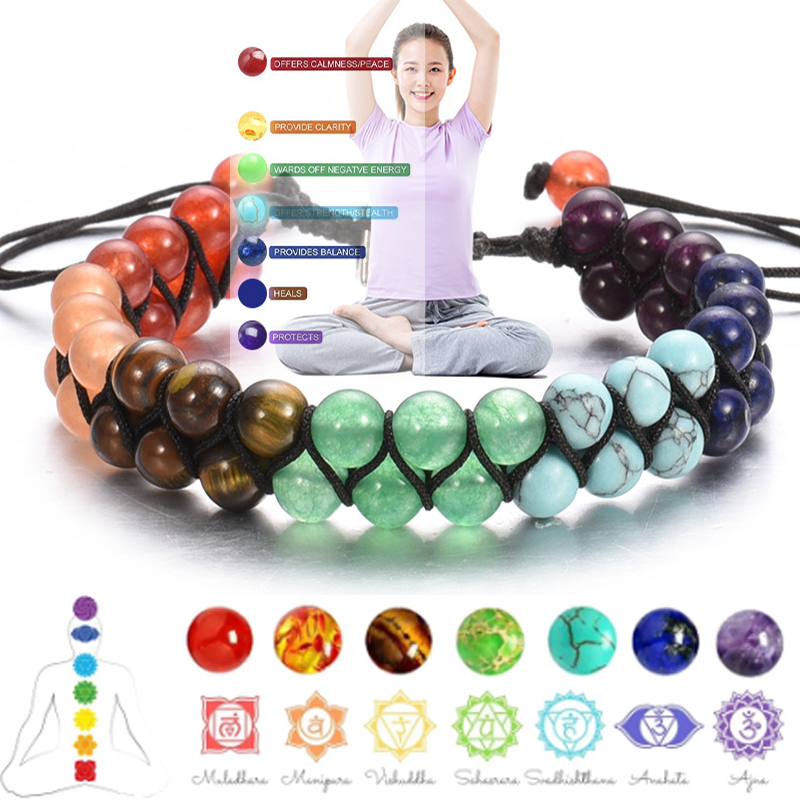 Double Layer 7 Chakra Bracelet - Men Accessories India recension och pris