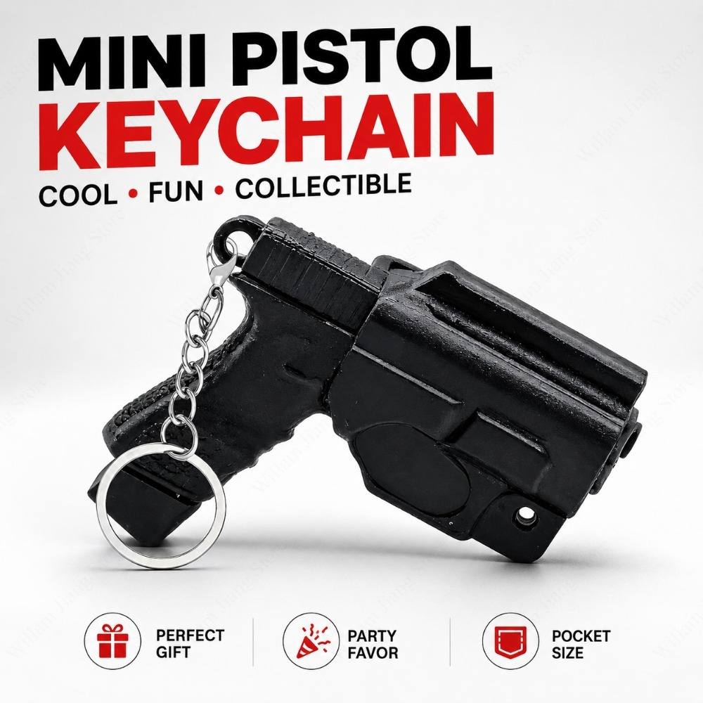 Pistol Shaped Mini Keychains T - Men Accessories For Birthday Gift recension och pris