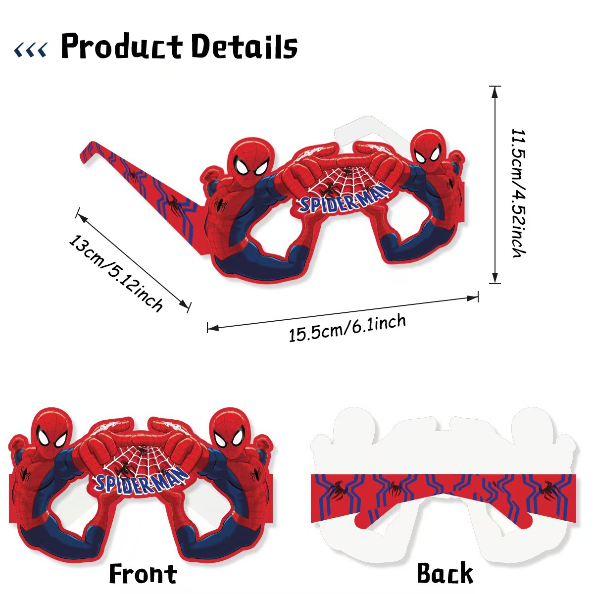 8PCS Spider-Man Paper Eco-Frie - Men Accessories For Birthday Gift recension och pris