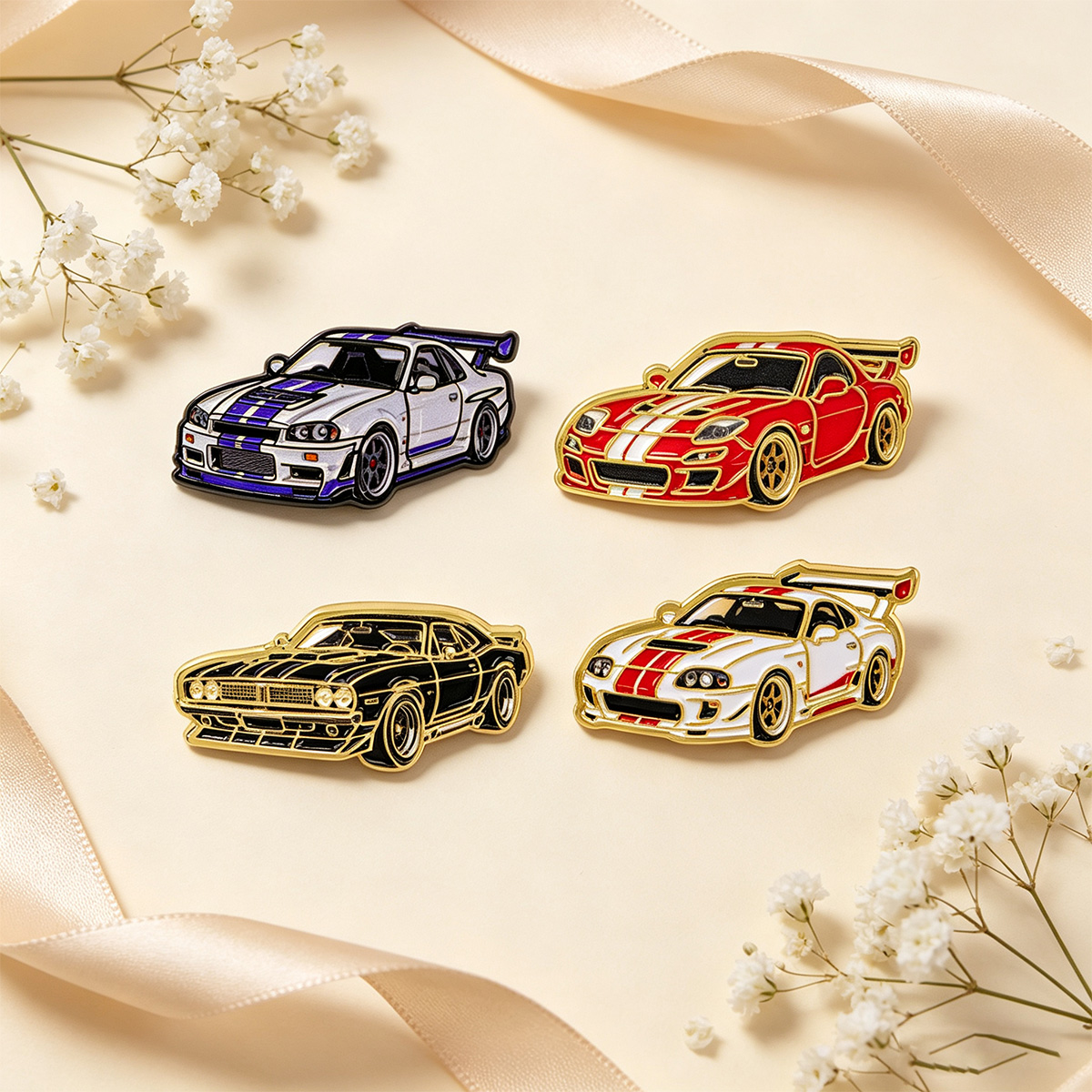 4pcs/set Racing Cars Brooch fo - Men Accessories Gift Set recension och pris