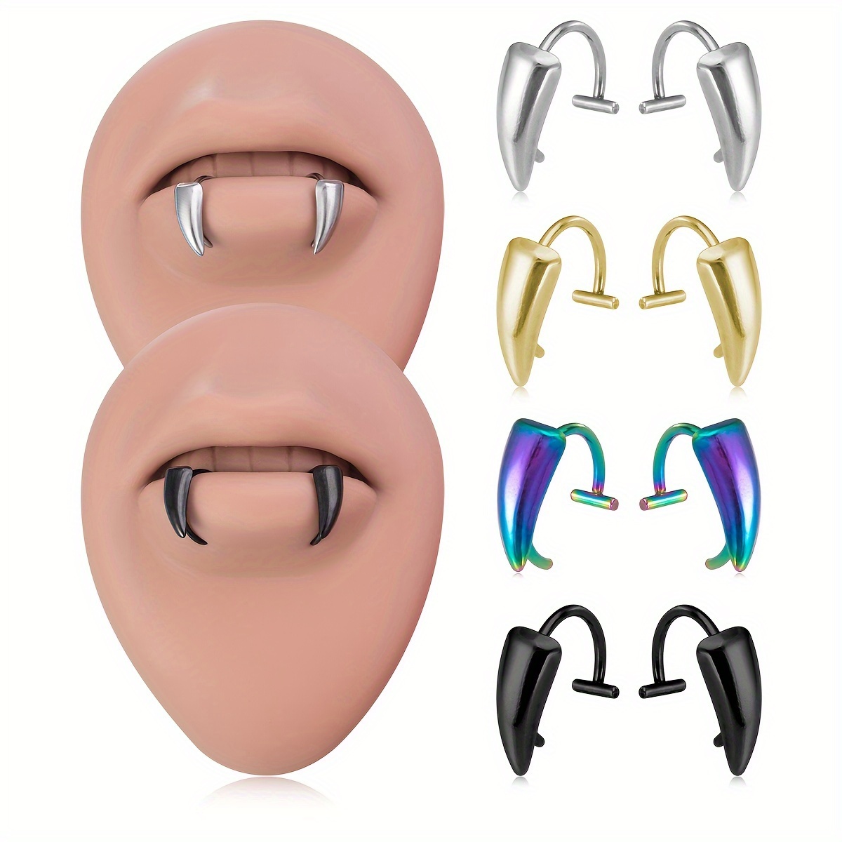 1Pair Stainless Steel Vampire  - Men'S Vampire Accessories recension och pris