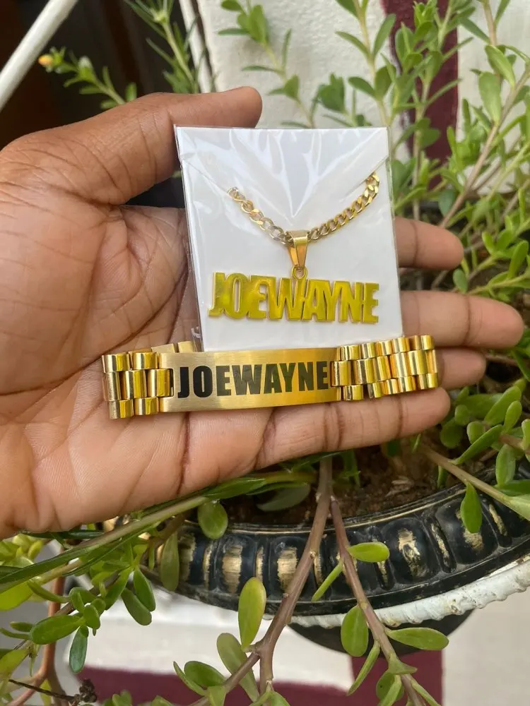 Custom Men Name Necklace Big B - Men Accessories Gift Set recension och pris