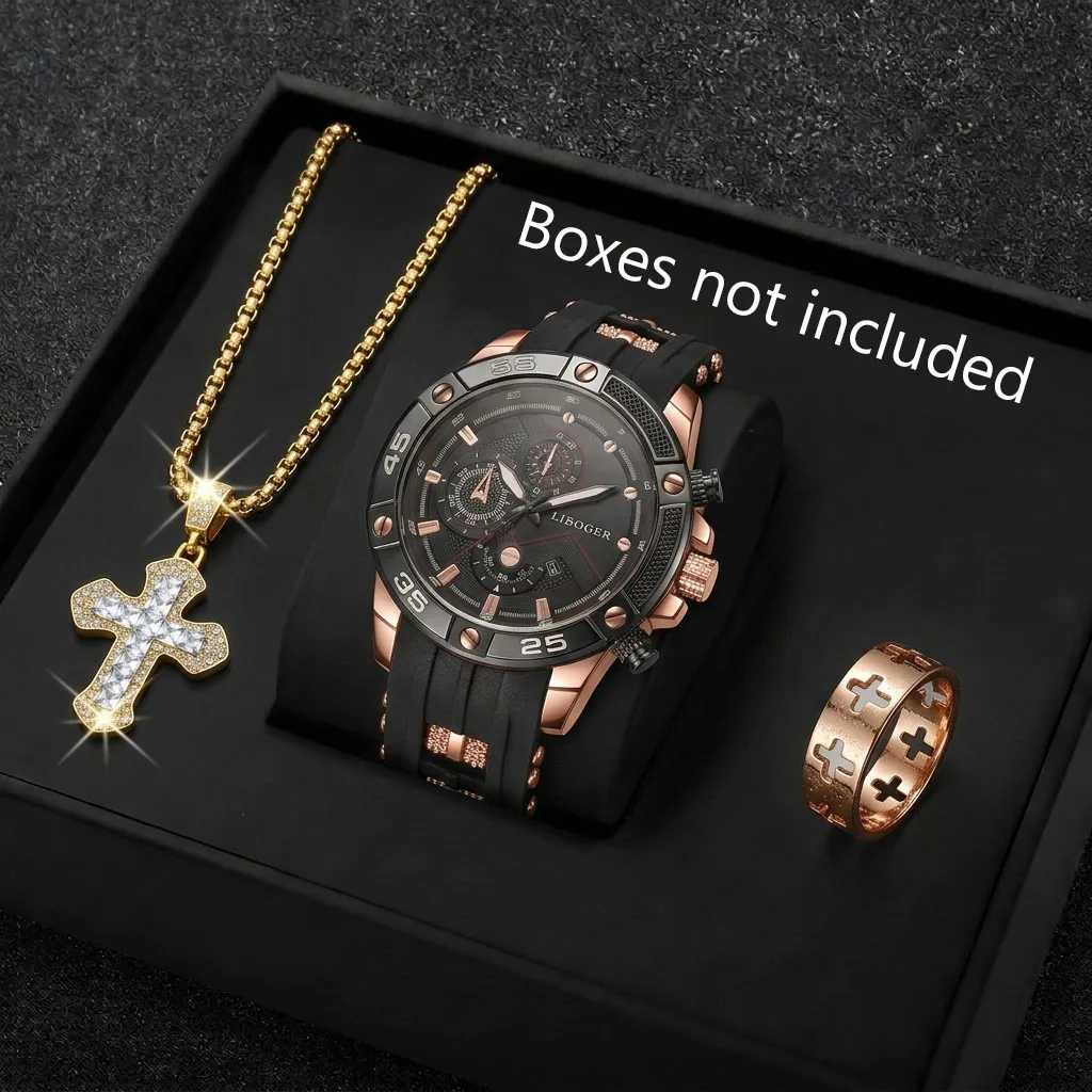3PCS Fashion Male Sports Watch - Men Accessories Gadgets recension och pris