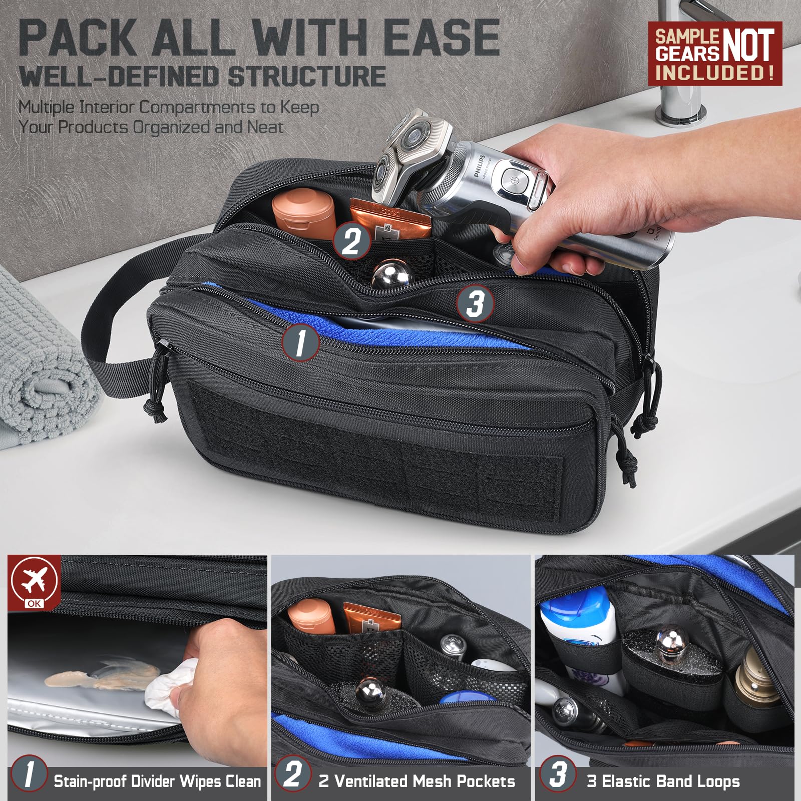 Tactical Toiletry Bag for Men, - Men'S Accessories Travel Bag recension och pris
